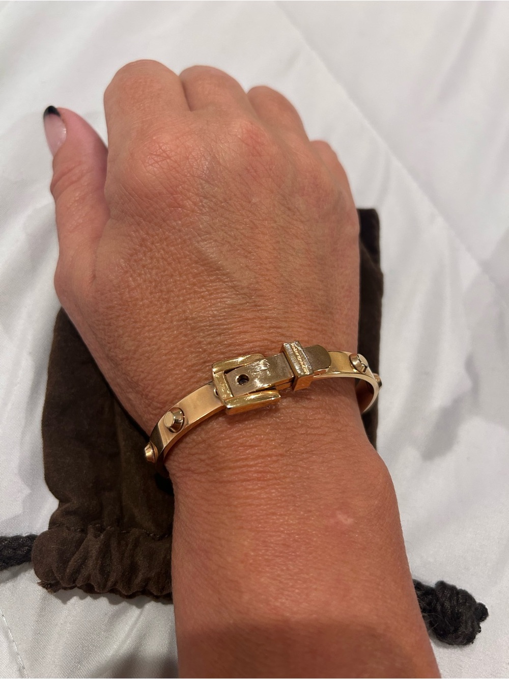 Michael Kors Rose Gold Studded Buckle Bracelet for Women